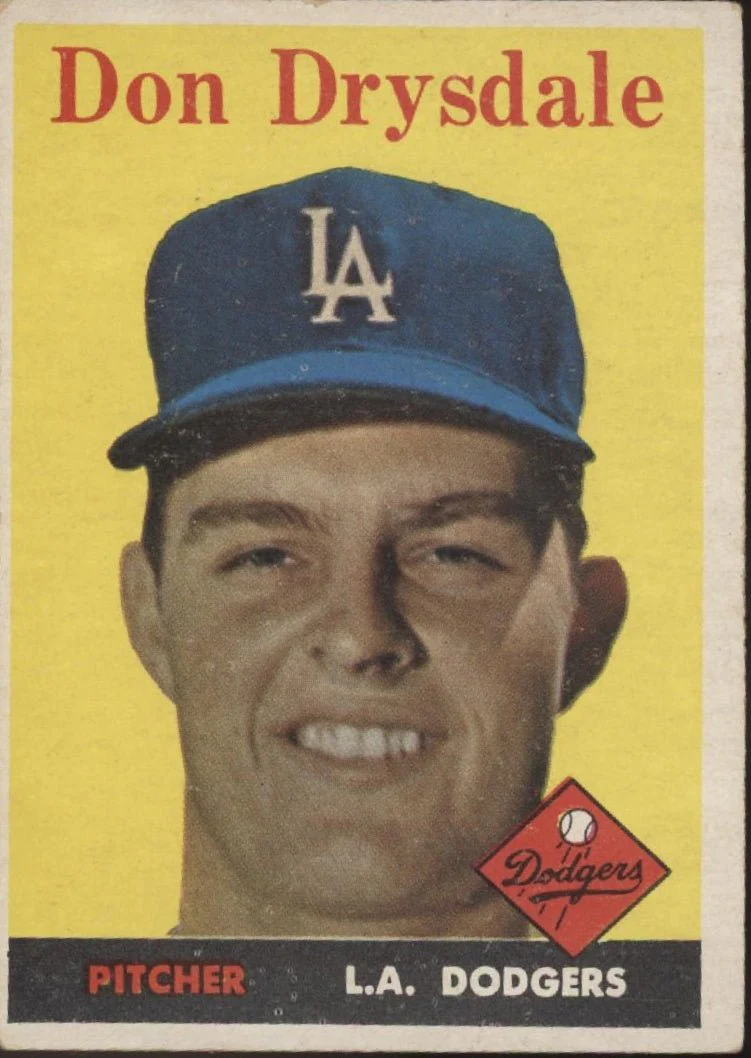 Don Drysdale 1958 Topps #25 Los Angeles Dodgers VG-EX