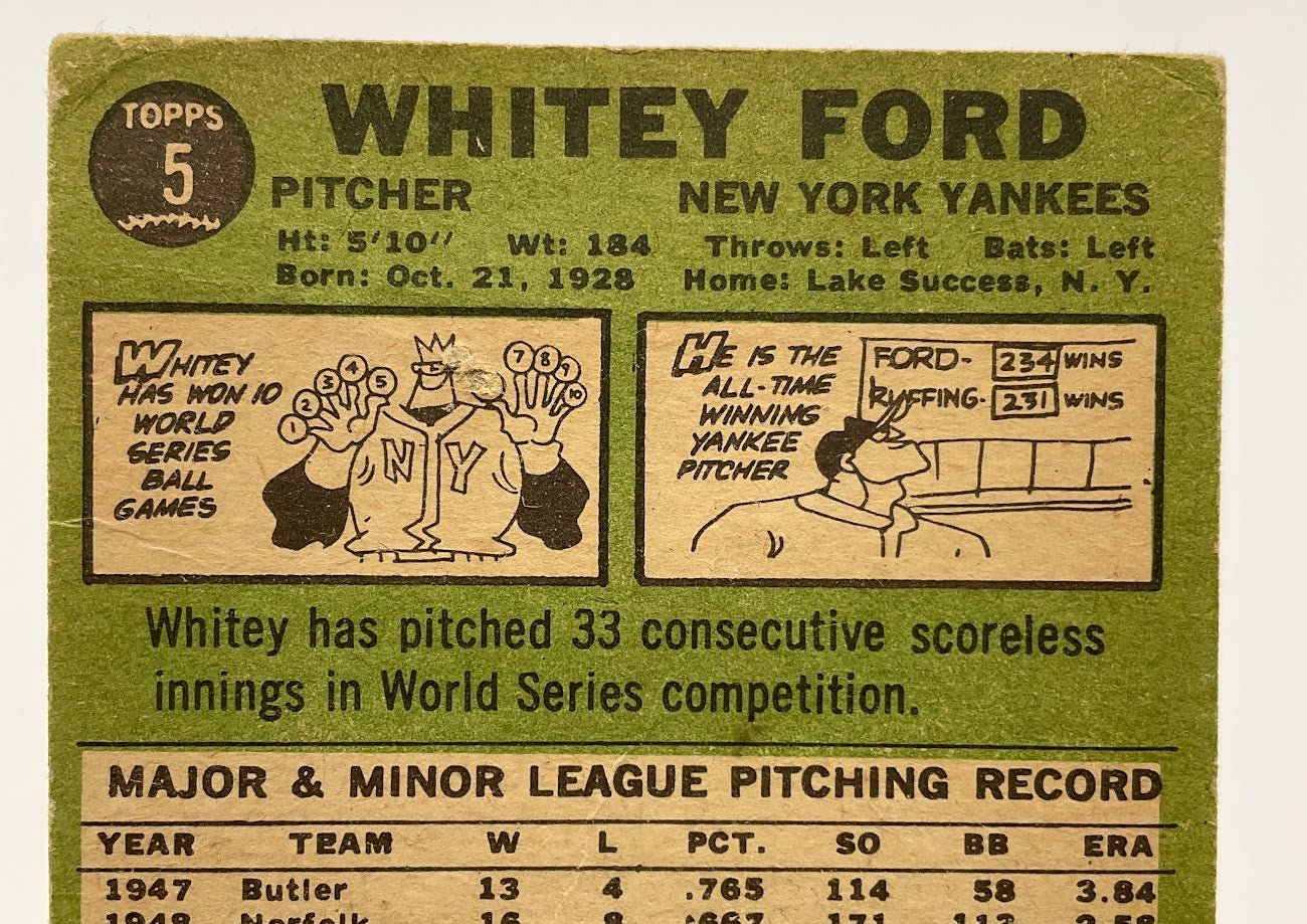 Whitey Ford 1967 Topps #5 New York Yankees VG