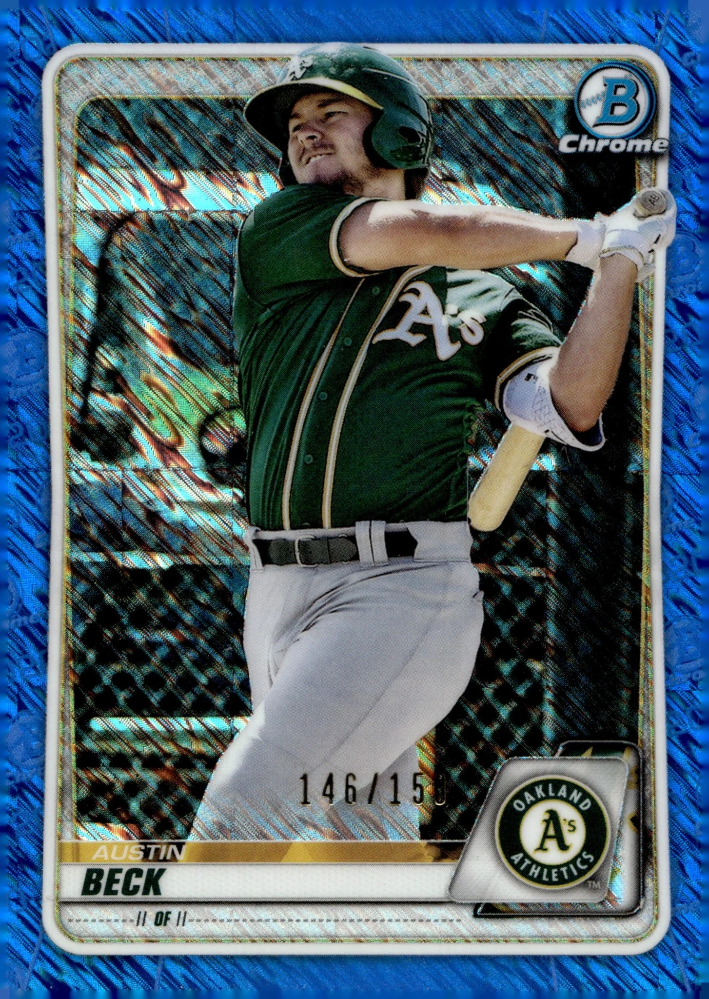 Austin Beck 2020 Bowman Chrome Blue Shimmer Refractor 146/150 #BCP-16