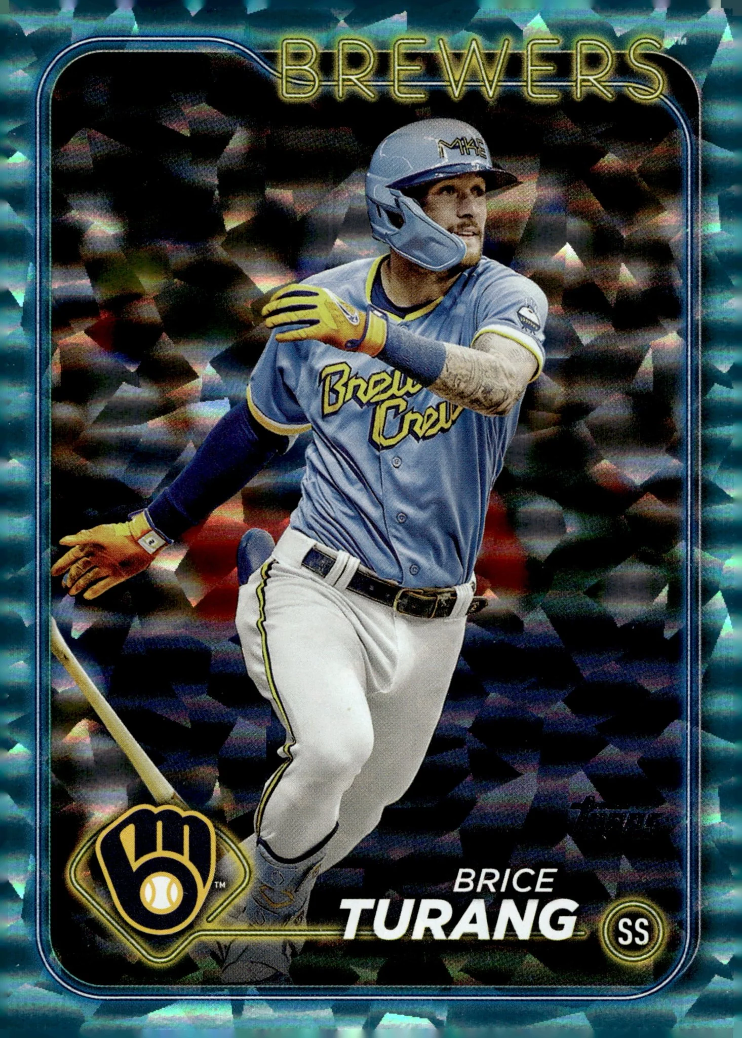 Brice Turang 2024 Topps Series 2 Aqua Foil 277/399 #570