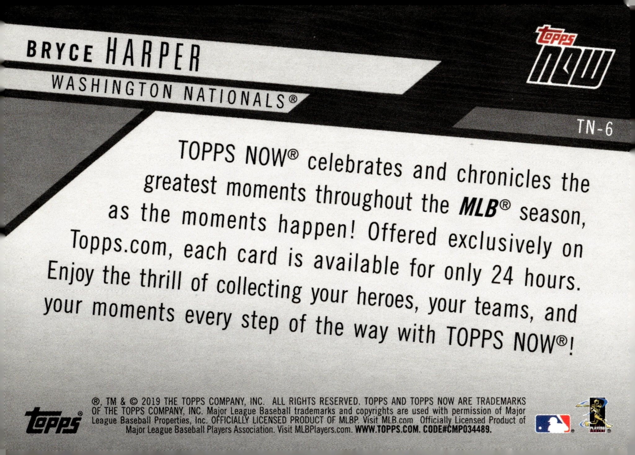 Bryce Harper 2019 Topps Now Review #TN-6