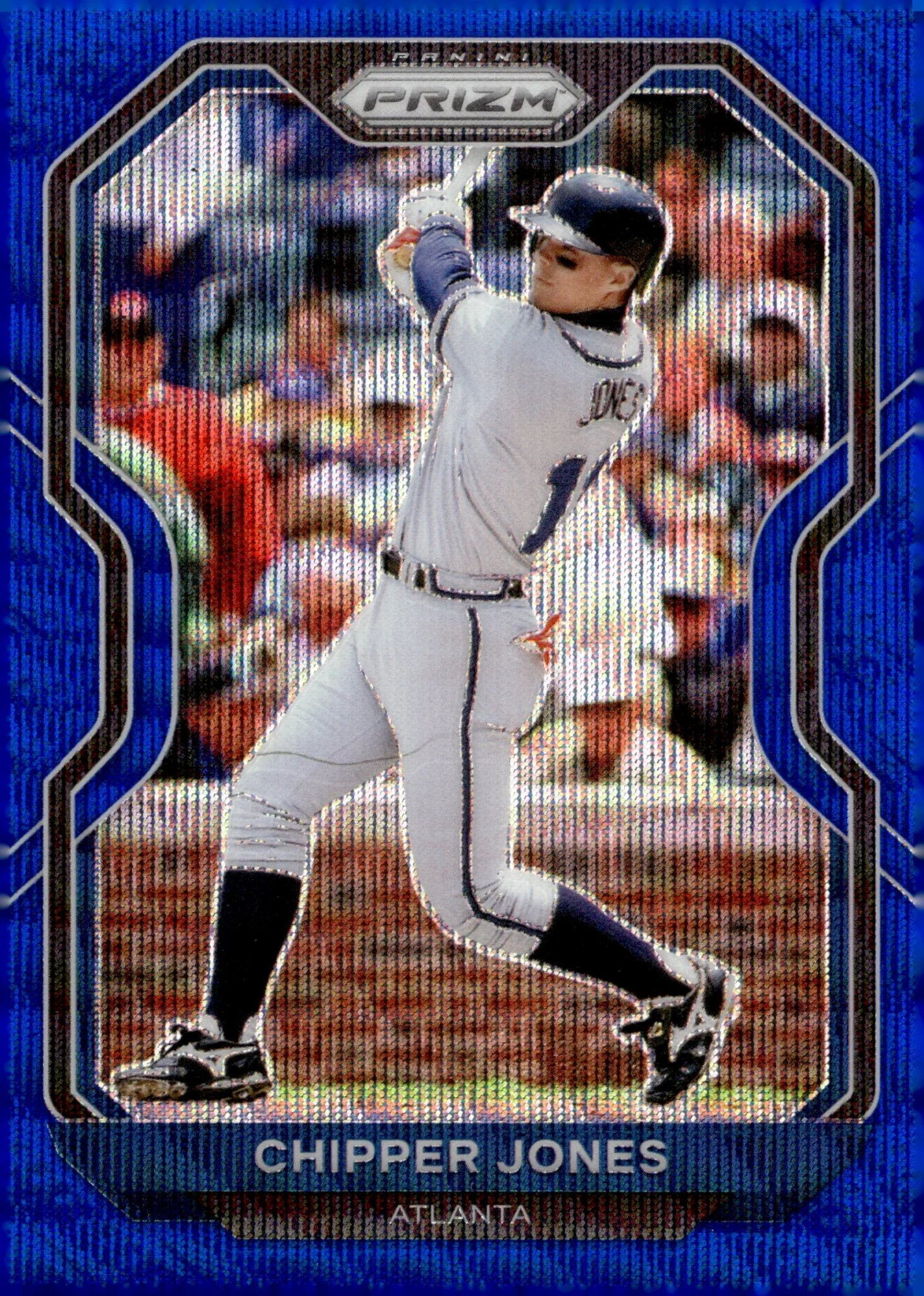 Chipper Jones 2021 Panini Prizm Blue Wave Prizm 54/60 #218