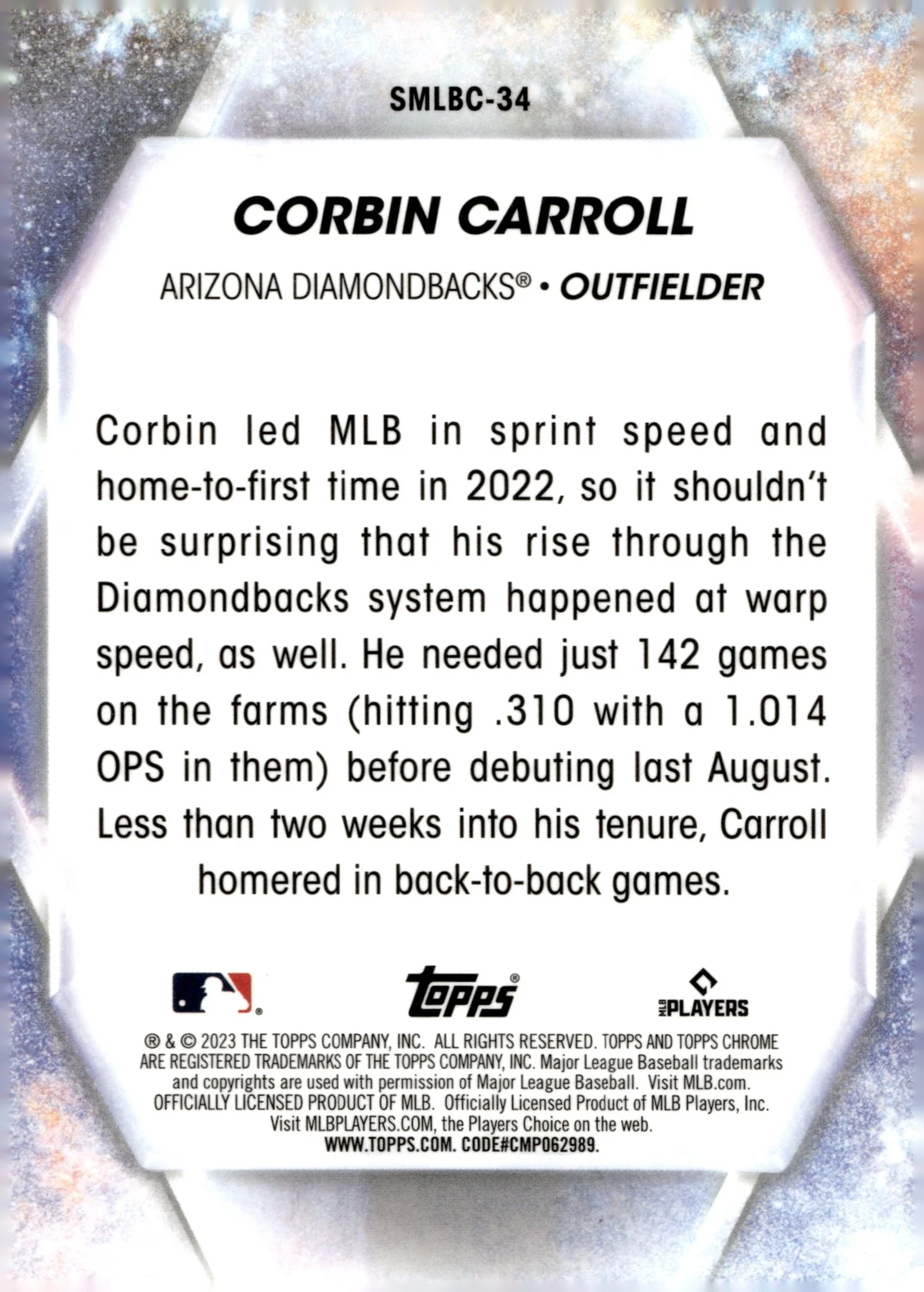 Corbin Carroll 2024 Topps Chrome Stars of MLB Refractor RC #SMLBC-34