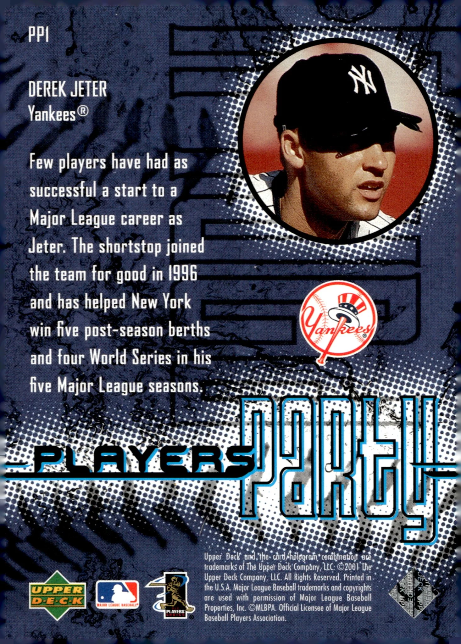 Derek Jeter 2001 Upper Deck Sweet Spot Players Party #PP1