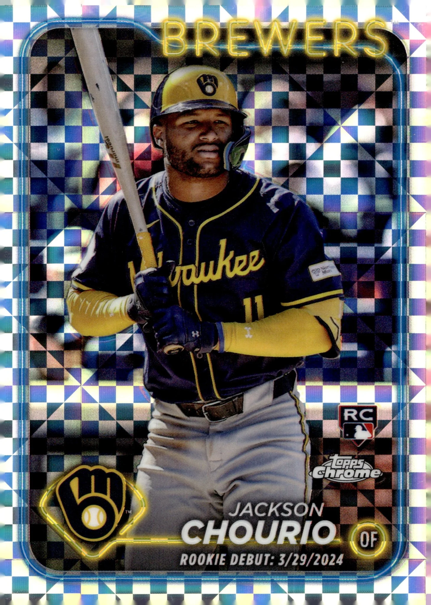 Jackson Chourio 2024 Topps Chrome Xfractor Refractor RC #USC30 #2