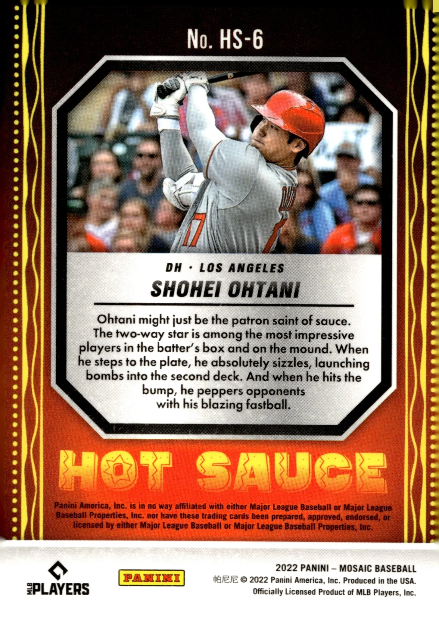 Shohei Ohtani 2022 Panini Mosaic Hot Sauce #HS-6