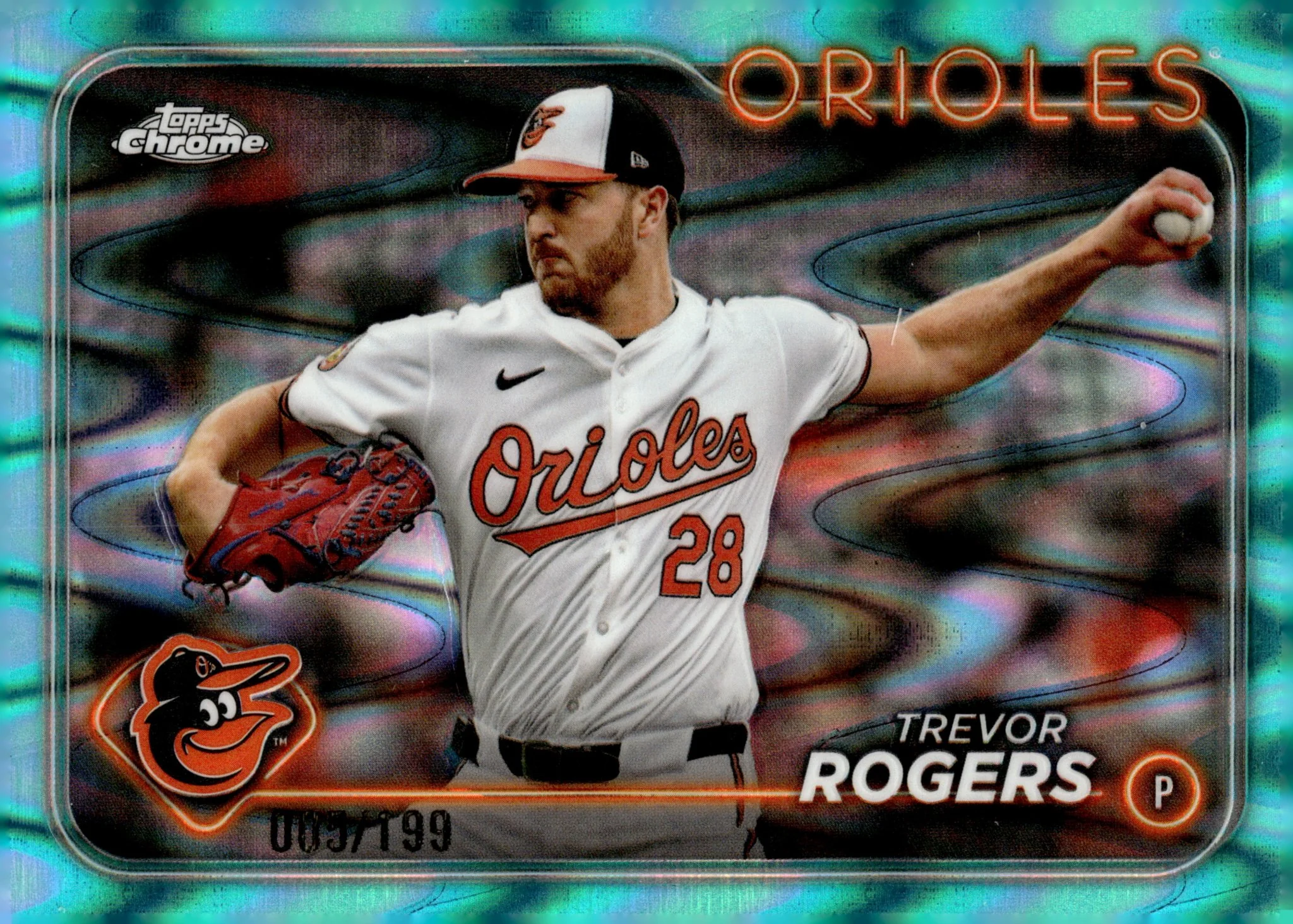 Trevor Rogers 2024 Topps Chrome Aqua Ray Wave Refractor 005/199 #USC16