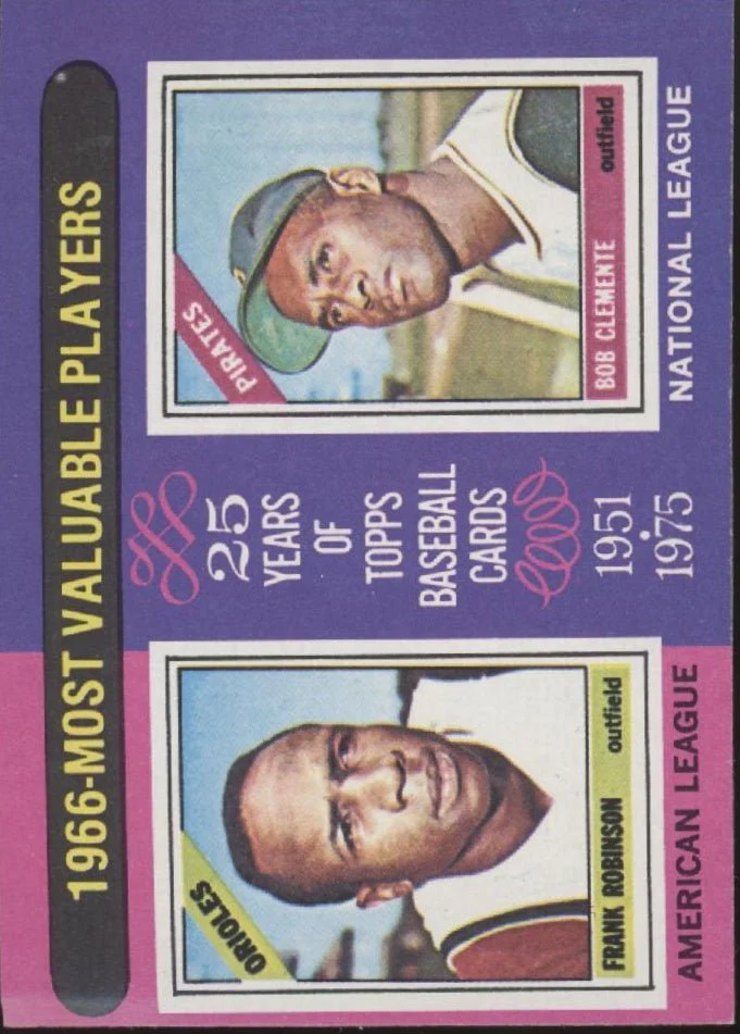 Frank Robinson / Bob Clemente 1975 Topps MVP Mini #204 VG-EX