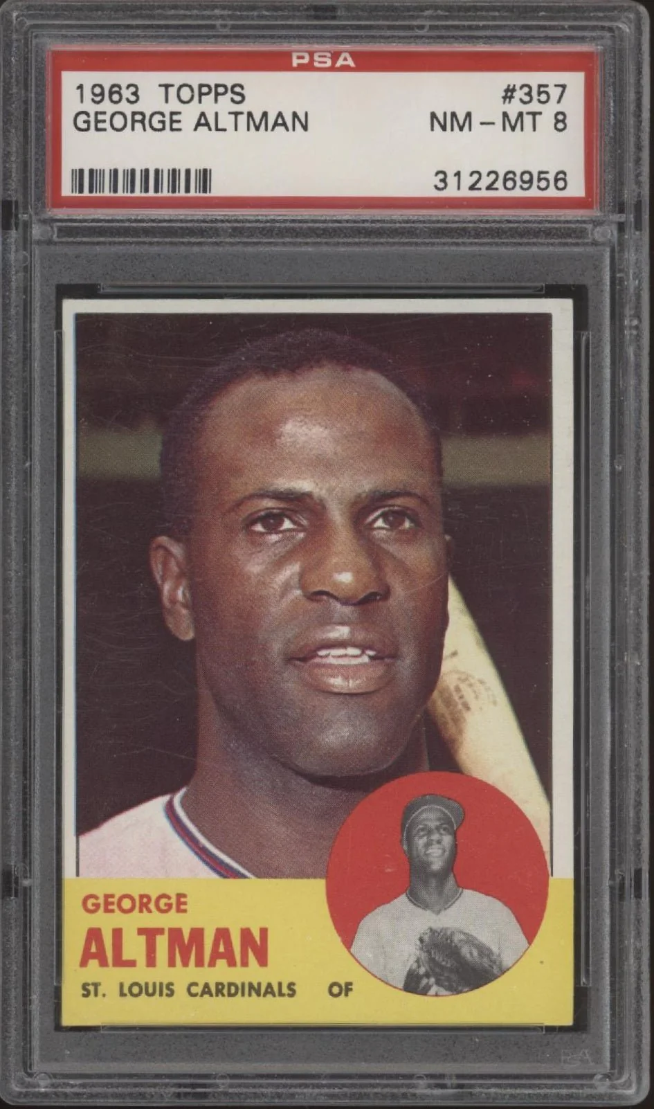 George Altman 1963 Topps #357 PSA 8