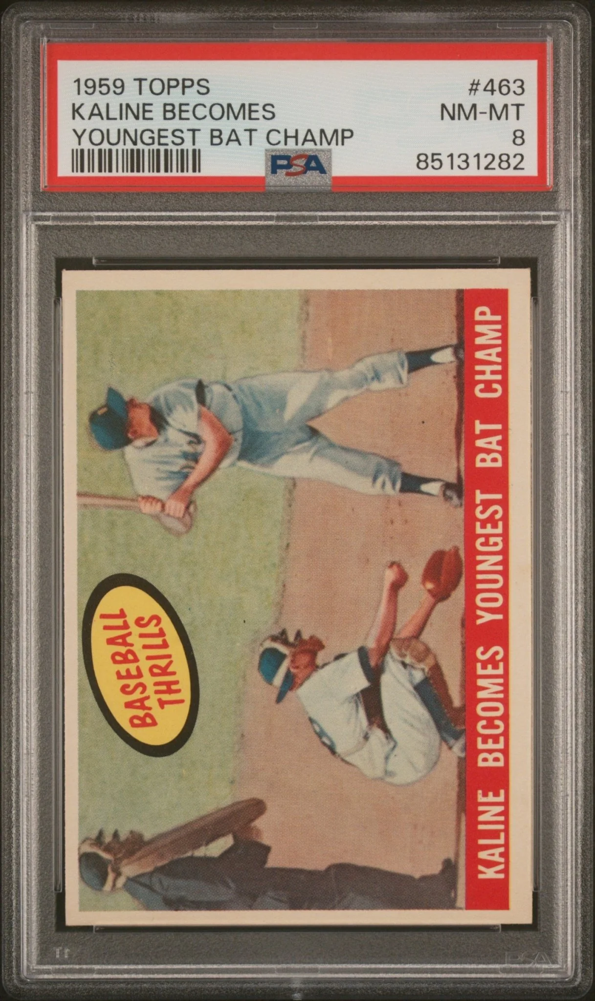 Kaline Becomes Youngest Bat Champ 1959 Topps Al Kaline #463 PSA 8