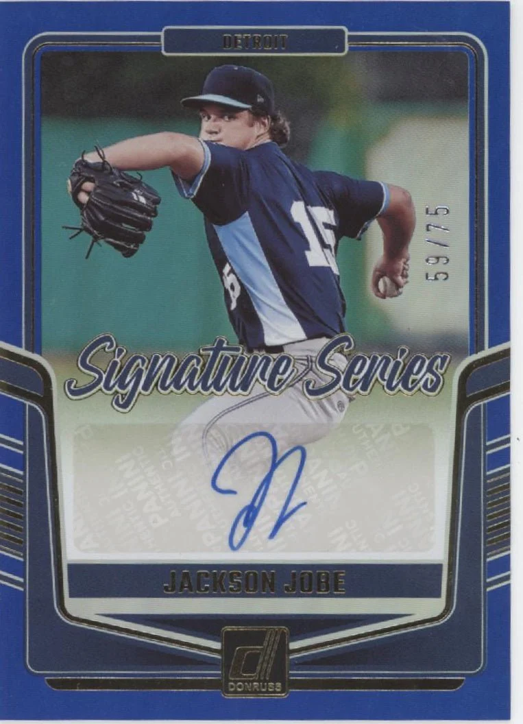 Jackson Jobe 2024 Panini Donruss Signature Series Blue Foil Auto 59/75 #SS-JJ
