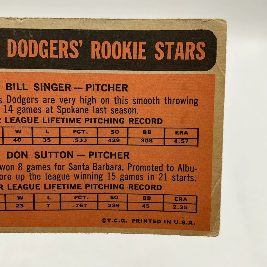 1296-bill-singer-don-sutton-1966-topps-rookie-stars-rc-288-gd-2-5.webp Bill Singer / Don Sutton 1966 Topps Rookie Stars RC #288 GD #2