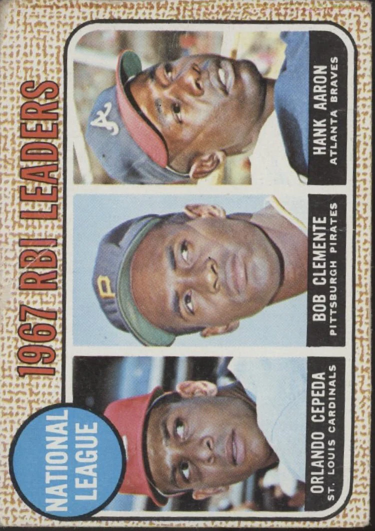 Cepeda / Clemente / Aaron 1968 Topps RBI Leaders #3 VG #2