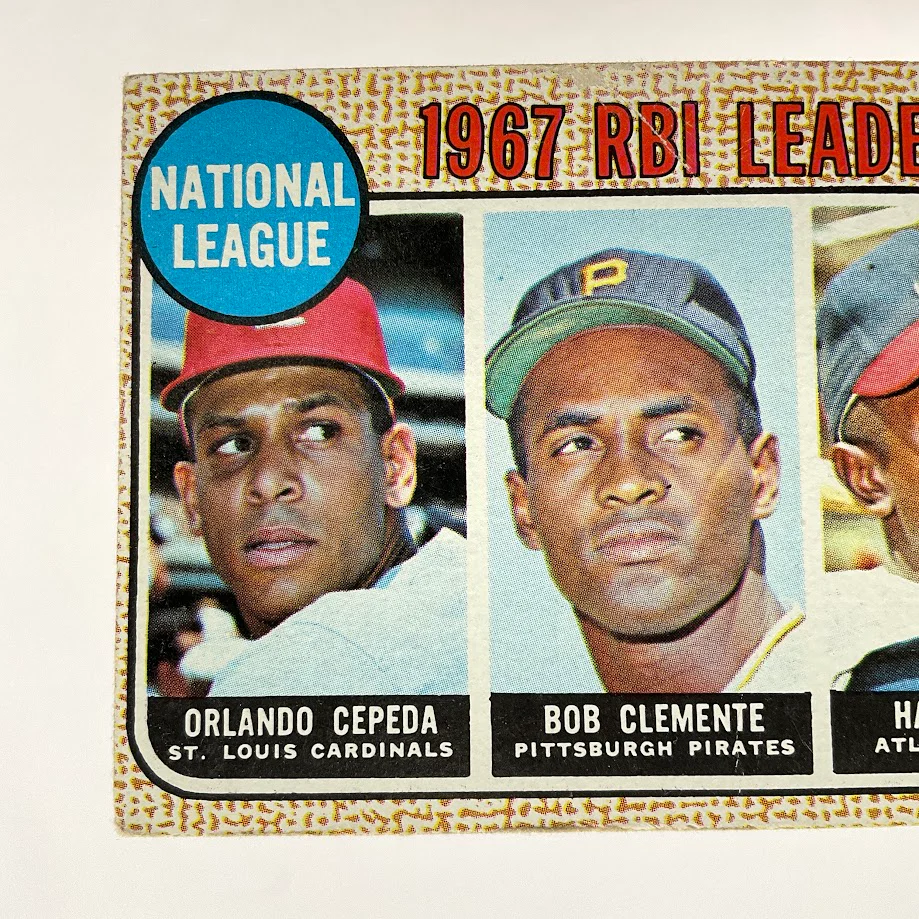 Cepeda / Clemente / Aaron 1968 Topps RBI Leaders #3 VG #2
