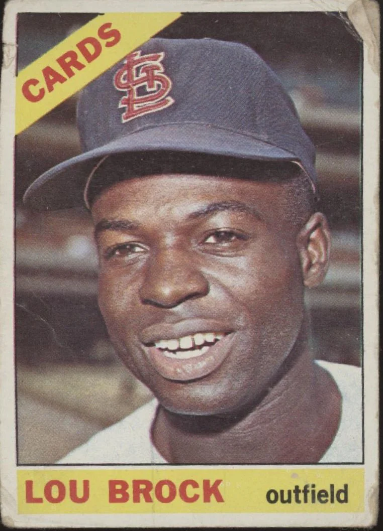 Lou Brock 1966 Topps #125 St. Louis Cardinals PR #2
