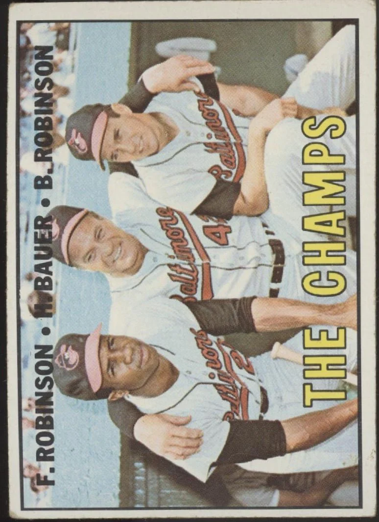 1331-the-the-champs-1967-topps-frank-robinson-hank-bauer-brooks-robinson-1-gd-2-1.webp The The Champs 1967 Topps Frank Robinson / Hank Bauer / Brooks Robinson #1 GD #2