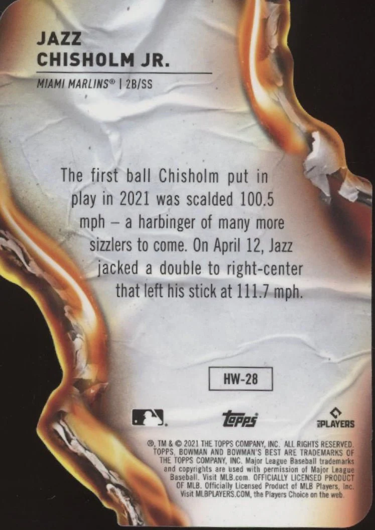1336-jazz-chisholm-2021-bowman-s-best-heatwave-refractor-die-cut-rc-hw-28-2.webp Jazz Chisholm 2021 Bowman's Best Heatwave Refractor Die-Cut RC #HW-28