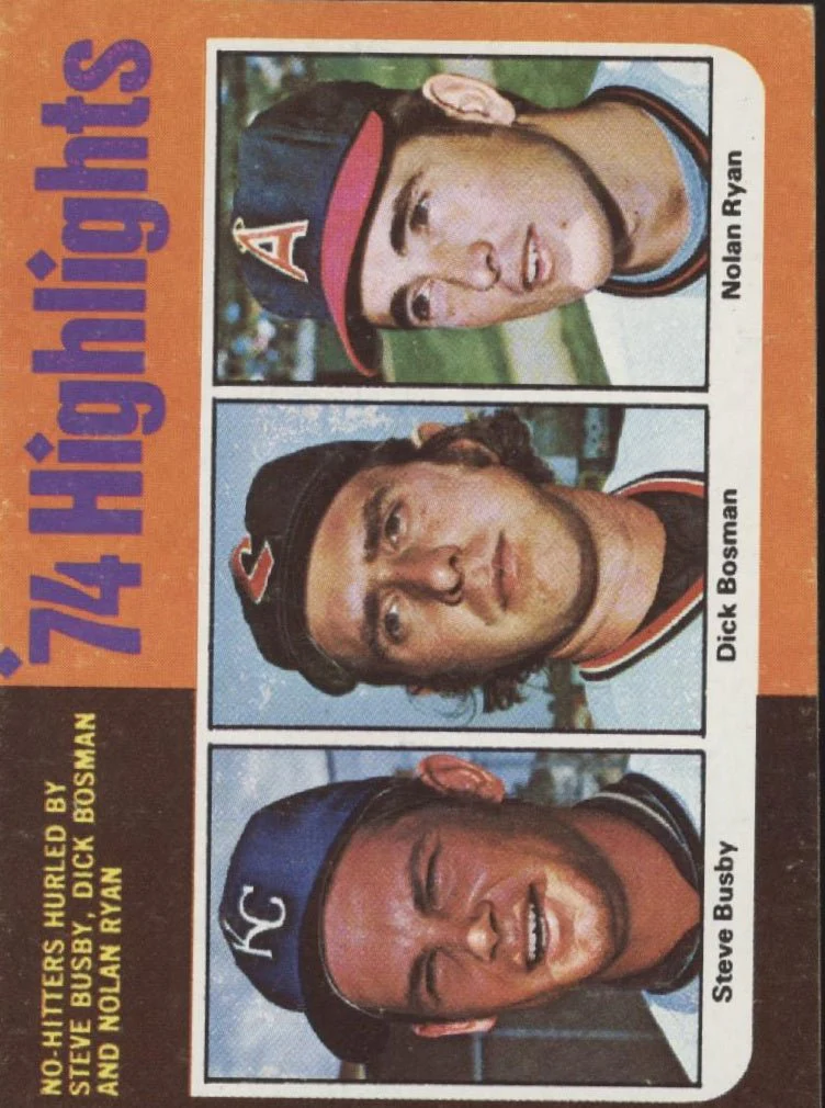 Busby / Bosman / Ryan 1975 Topps '74 Highlights #7 EX