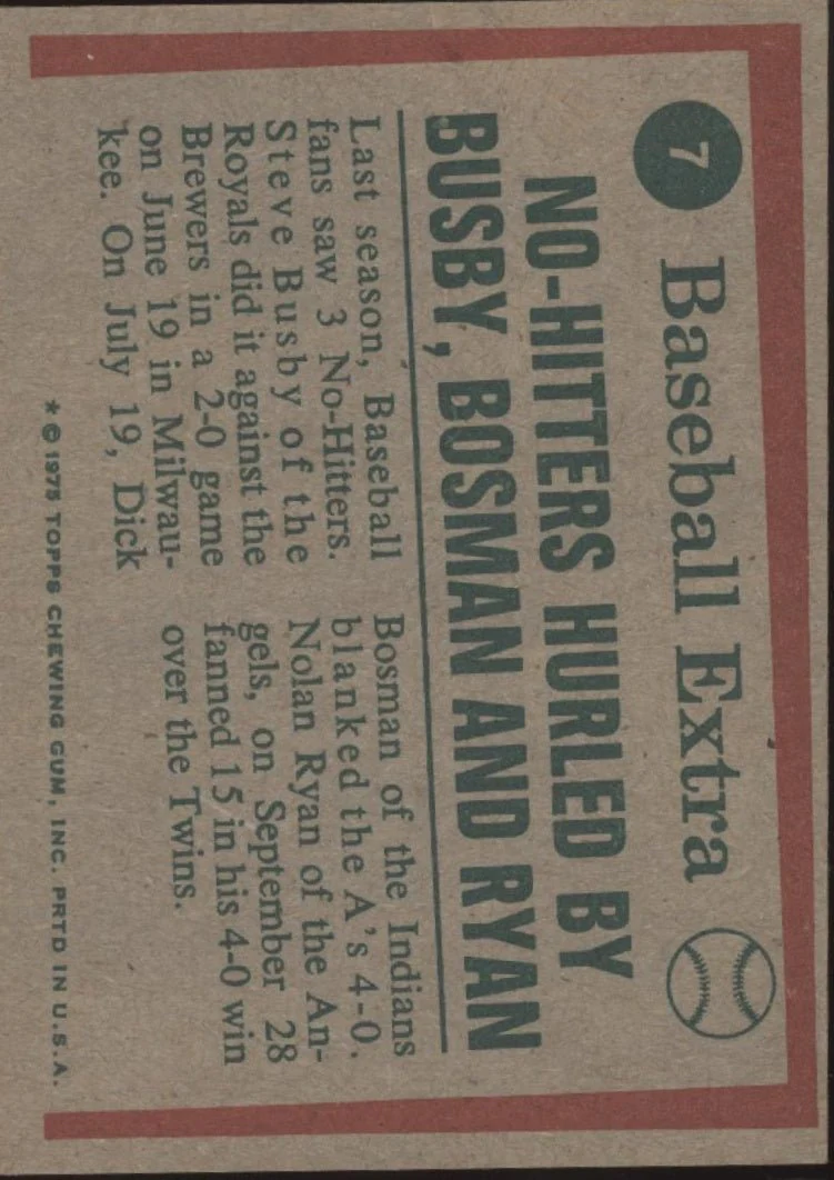 Busby / Bosman / Ryan 1975 Topps '74 Highlights #7 EX