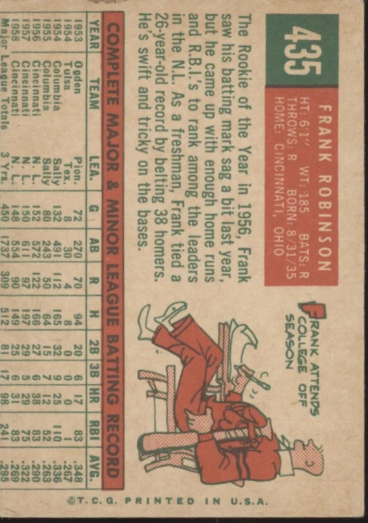 Frank Robinson 1959 Topps #435 Cincinnati Redlegs VG