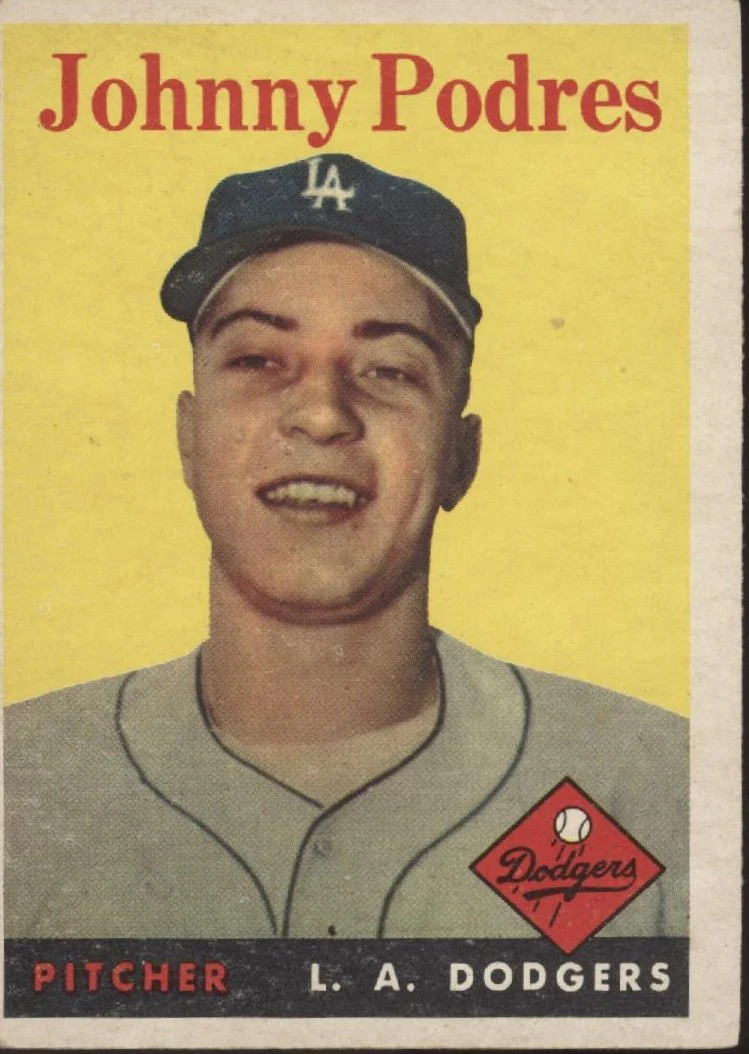 Johnny Podres 1958 Topps #120 Los Angeles Dodgers VG