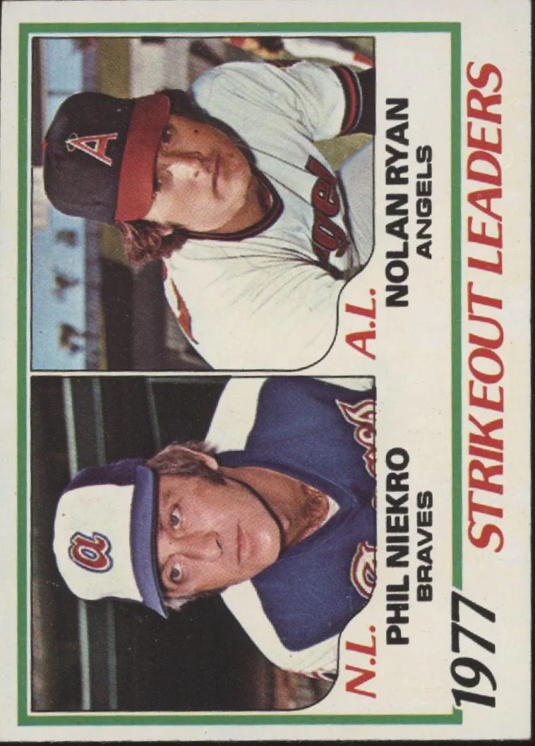 Phil Niekro / Nolan Ryan 1978 Topps Strikeout Leaders #206
