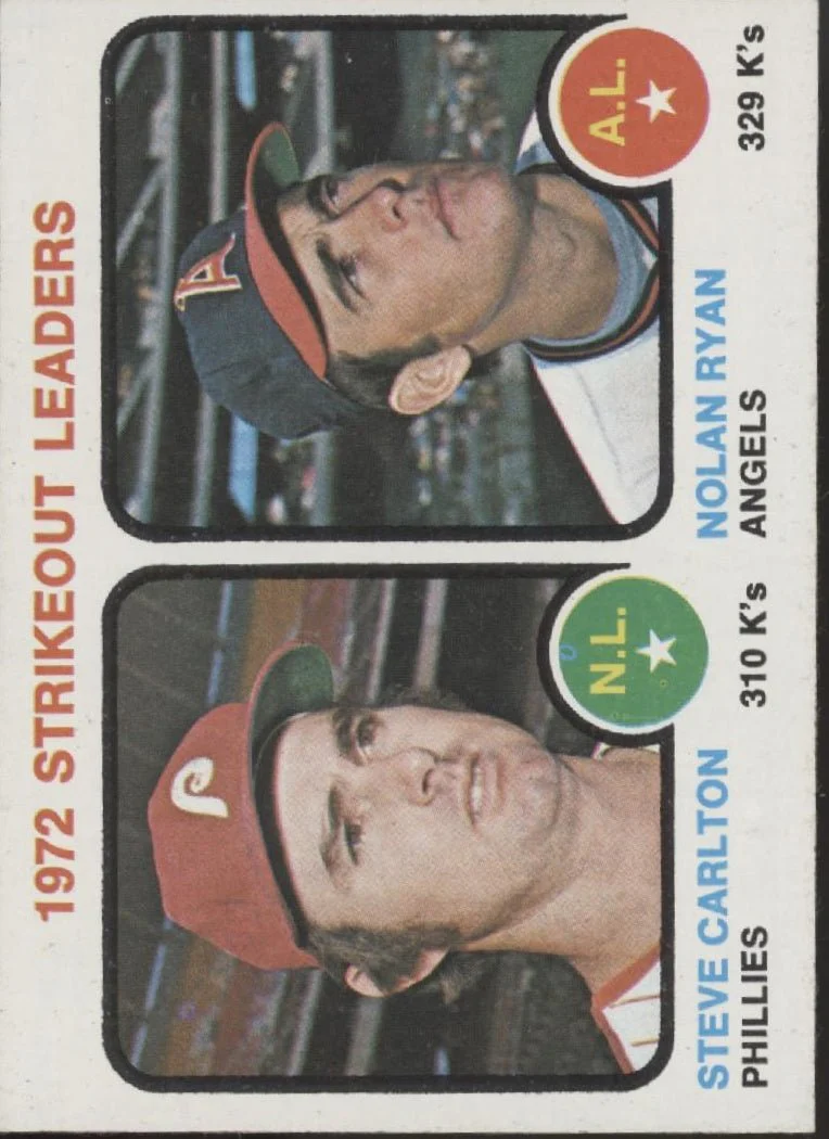 Steve Carlton / Nolan Ryan 1973 Topps Strikeout Leaders #67 EX