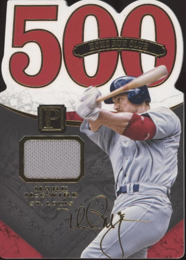 Mark McGwire 2016 Panini Pantheon 500 Home Run Club Swatch 05/49 #9