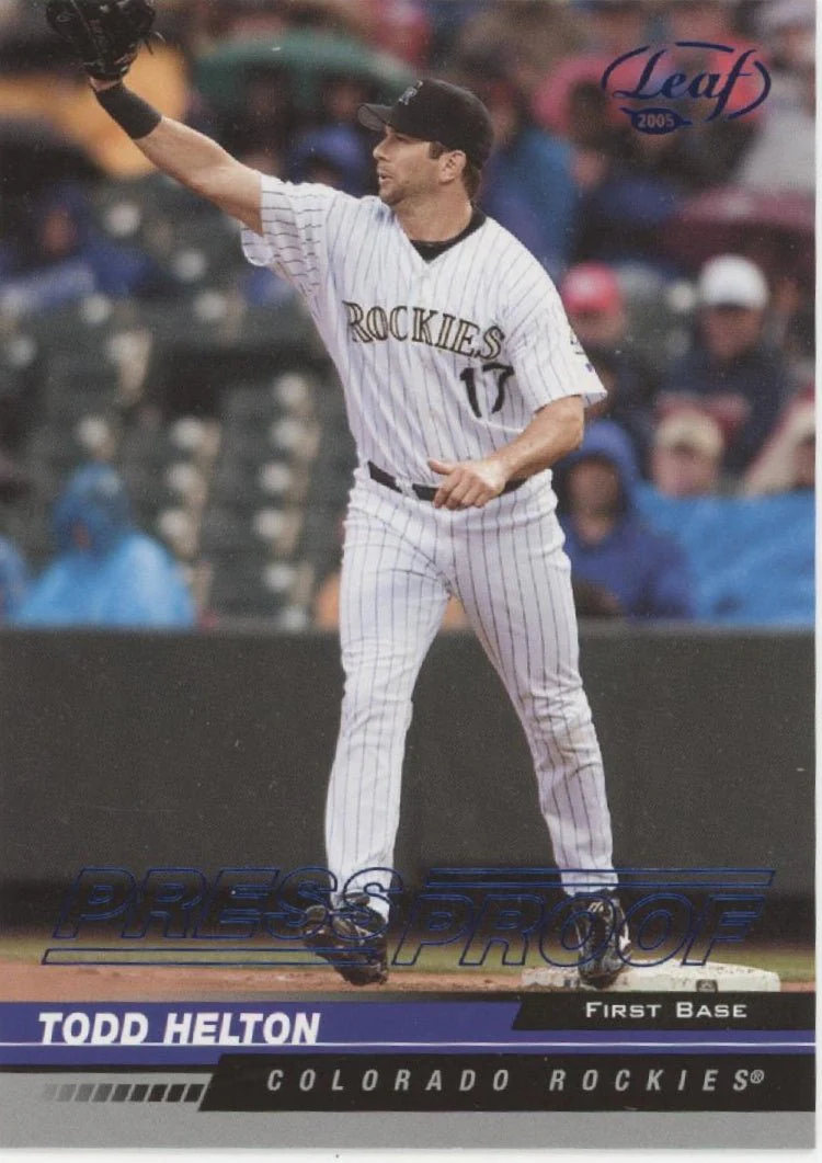 Todd Helton 2005 Leaf Press Proof Blue 71/75 #69