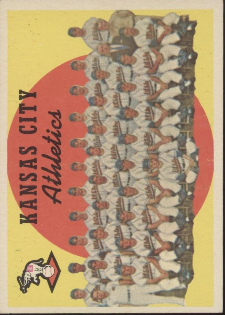 1385-kansas-city-athletics-1959-topps-checklist-172-vg-ex-1.webp Kansas City Athletics 1959 Topps Checklist #172 VG-EX