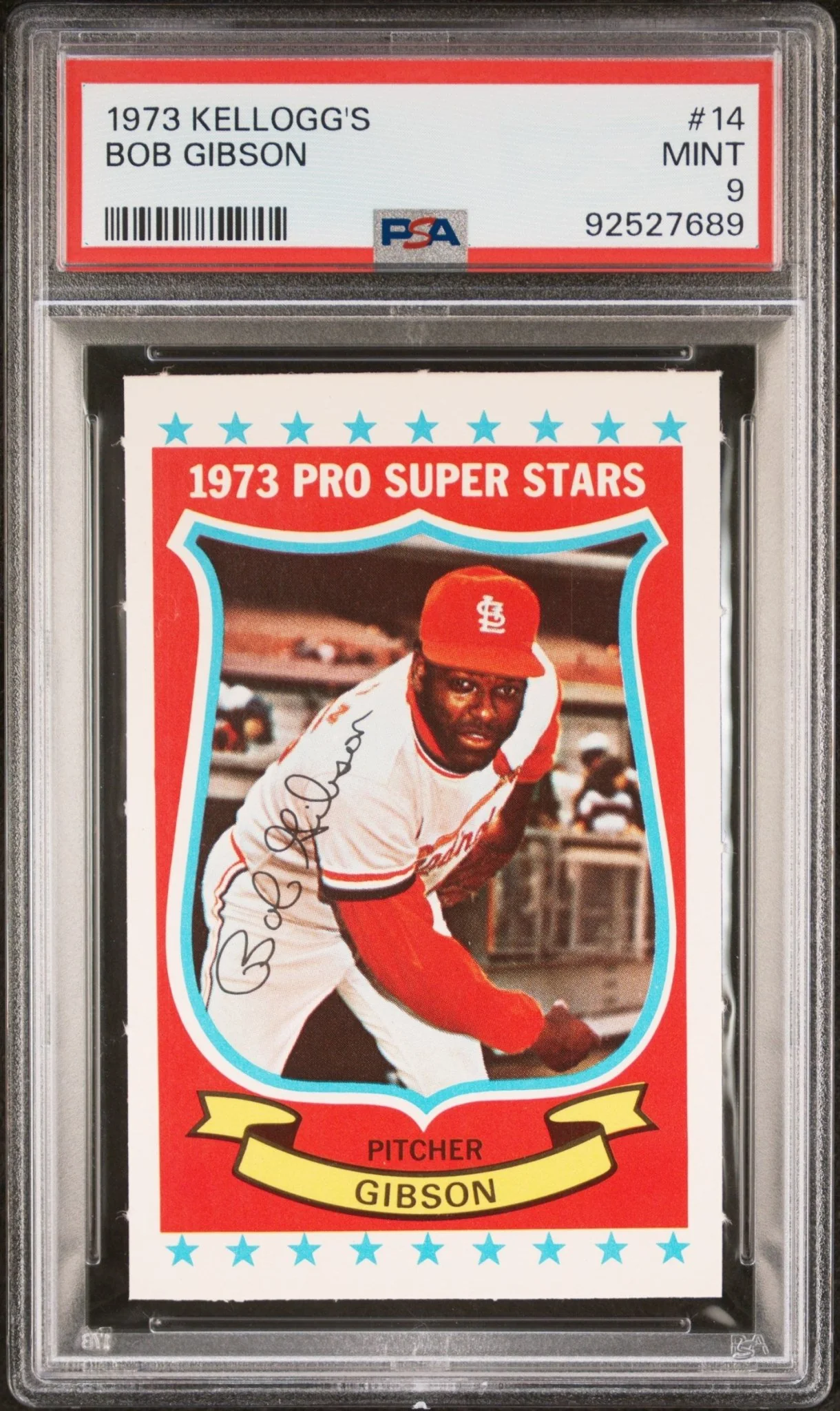 Bob Gibson 1973 Kellogg's #14 PSA 9