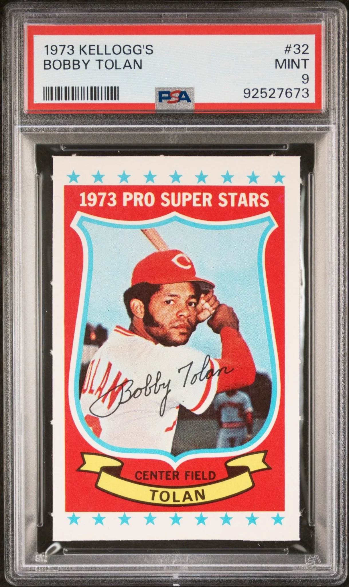 Bobby Tolan 1973 Kellogg's #32 PSA 9