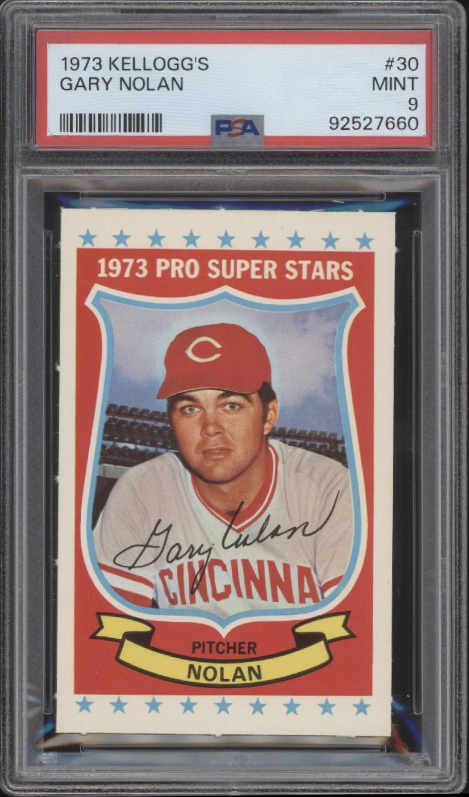 Gary Nolan 1973 Kellogg's #30 PSA 9