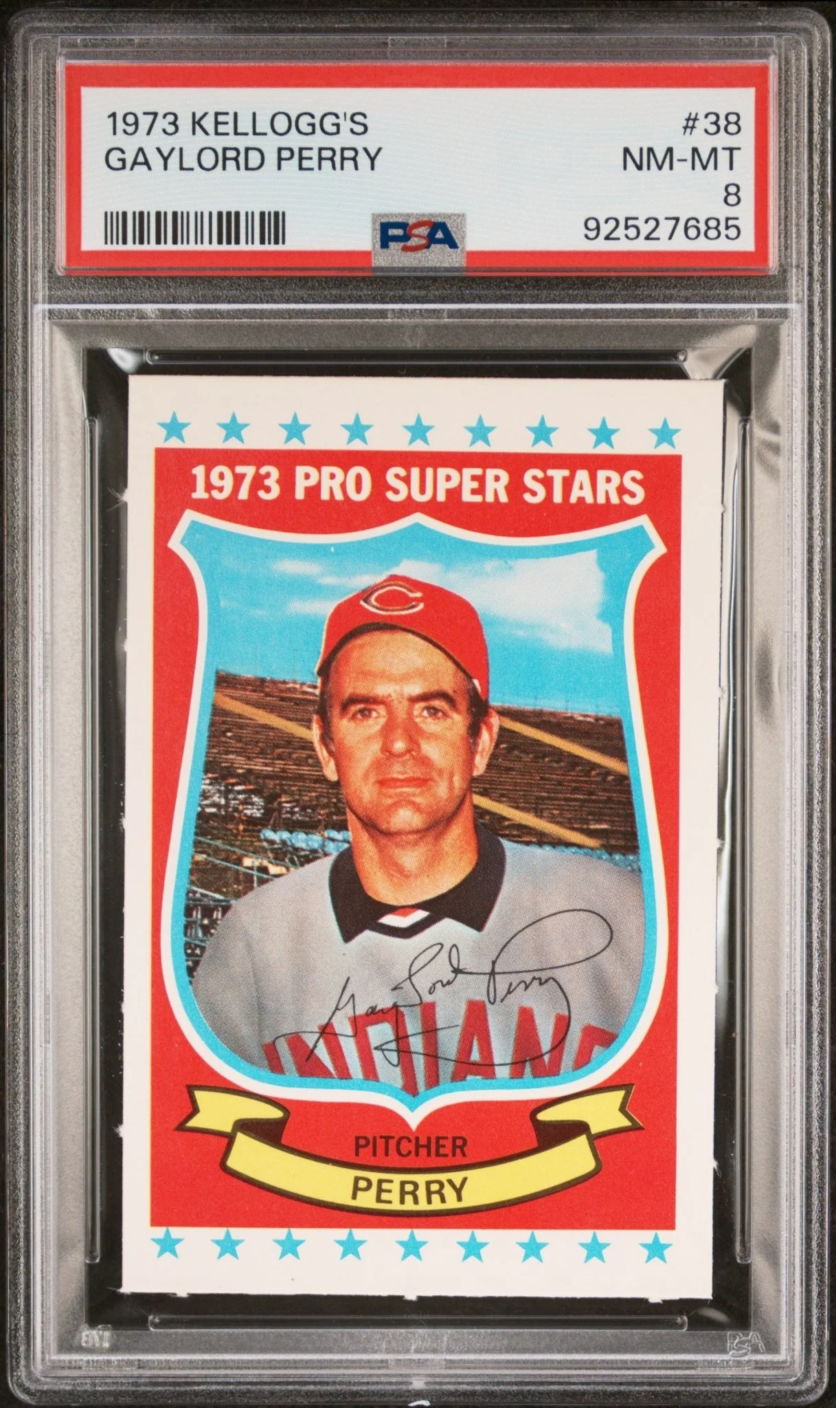 Gaylord Perry 1973 Kellogg's #38 PSA 8