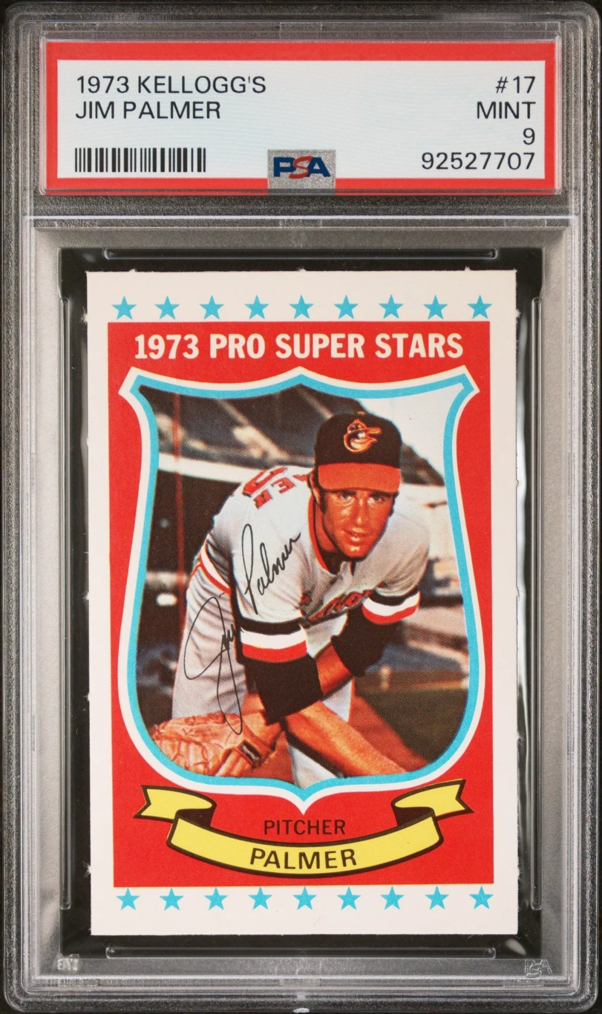 Jim Palmer 1973 Kellogg's #17 PSA 9