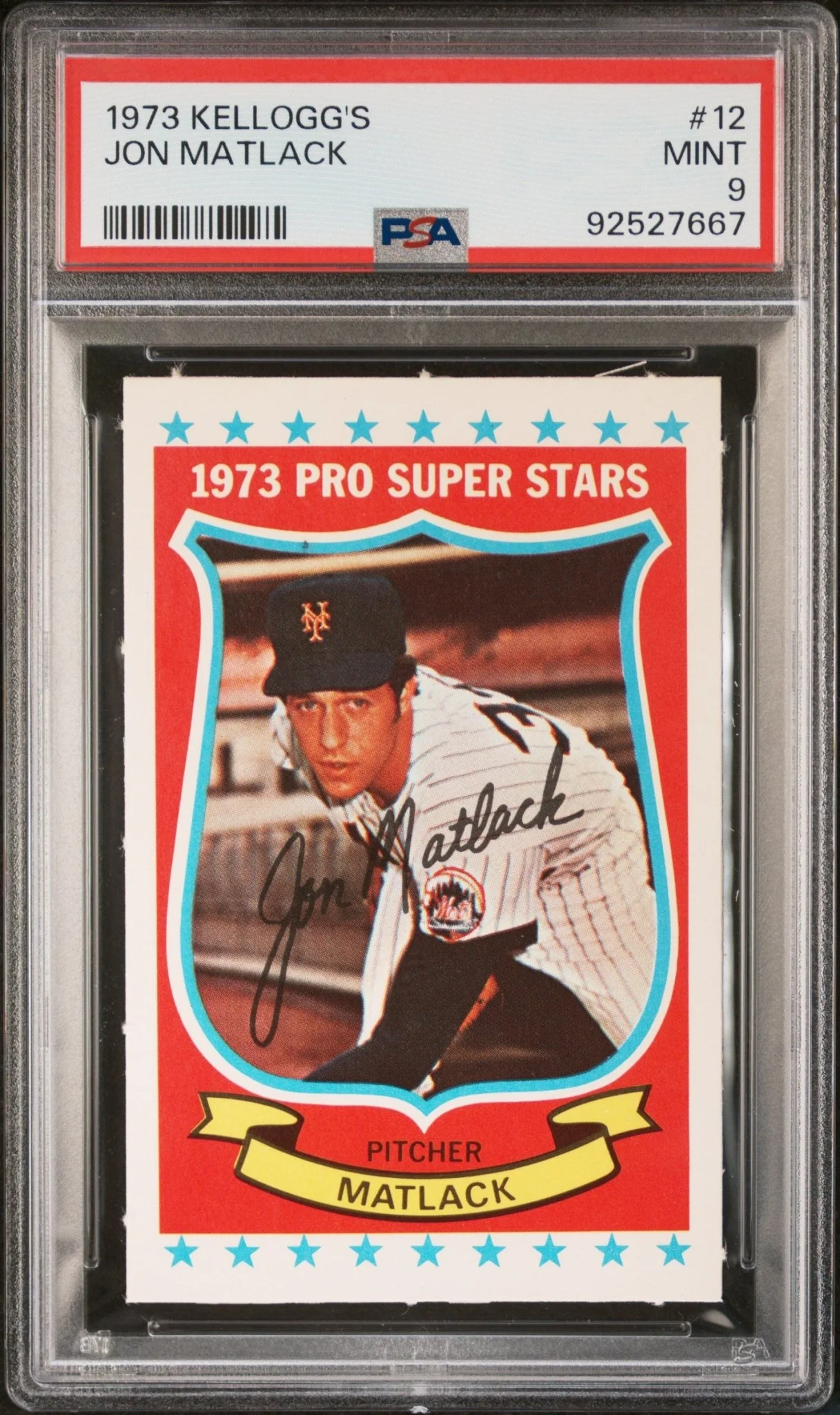 Jon Matlack 1973 Kellogg's #12 PSA 9