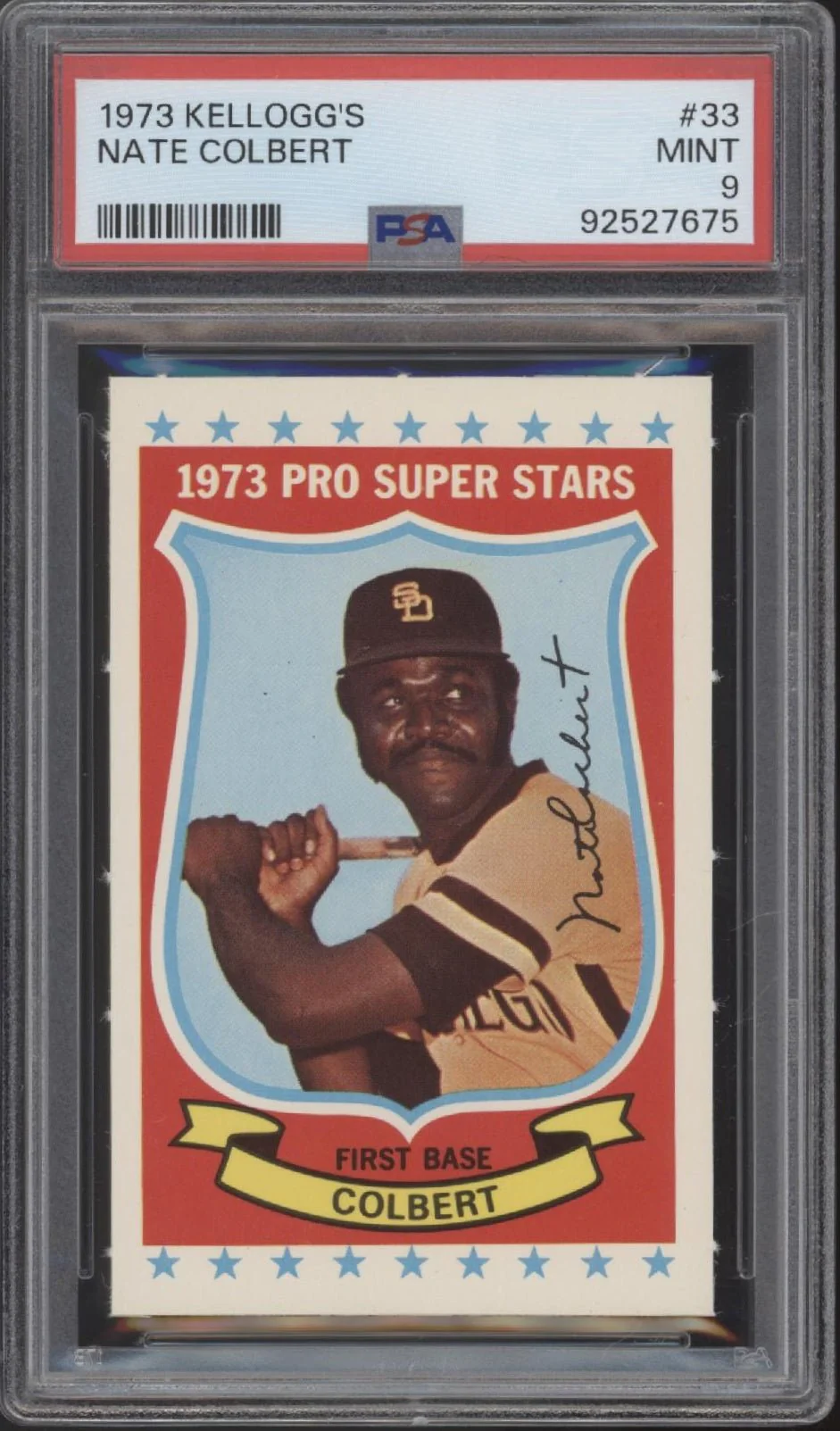 Nate Colbert 1973 Kellogg's #33 PSA 9