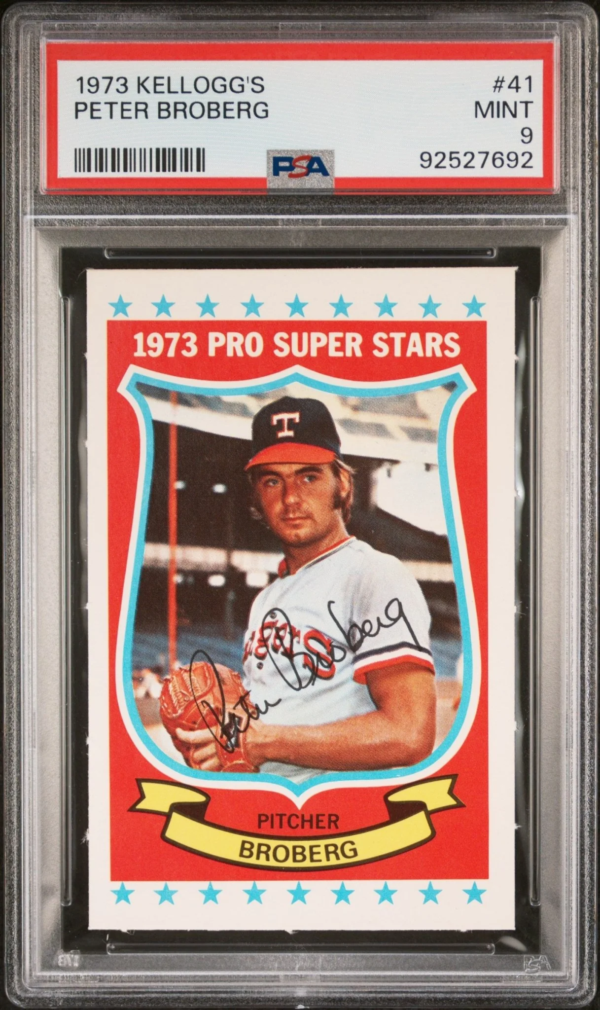 Peter Broberg 1973 Kellogg's #41 PSA 9
