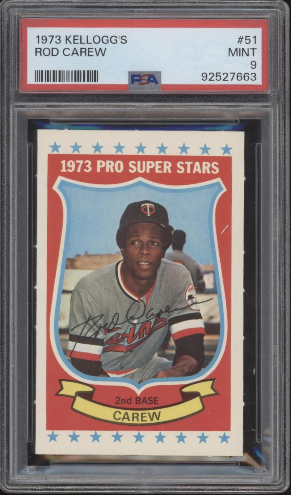 Rod Carew 1973 Kellogg's #51 PSA 9