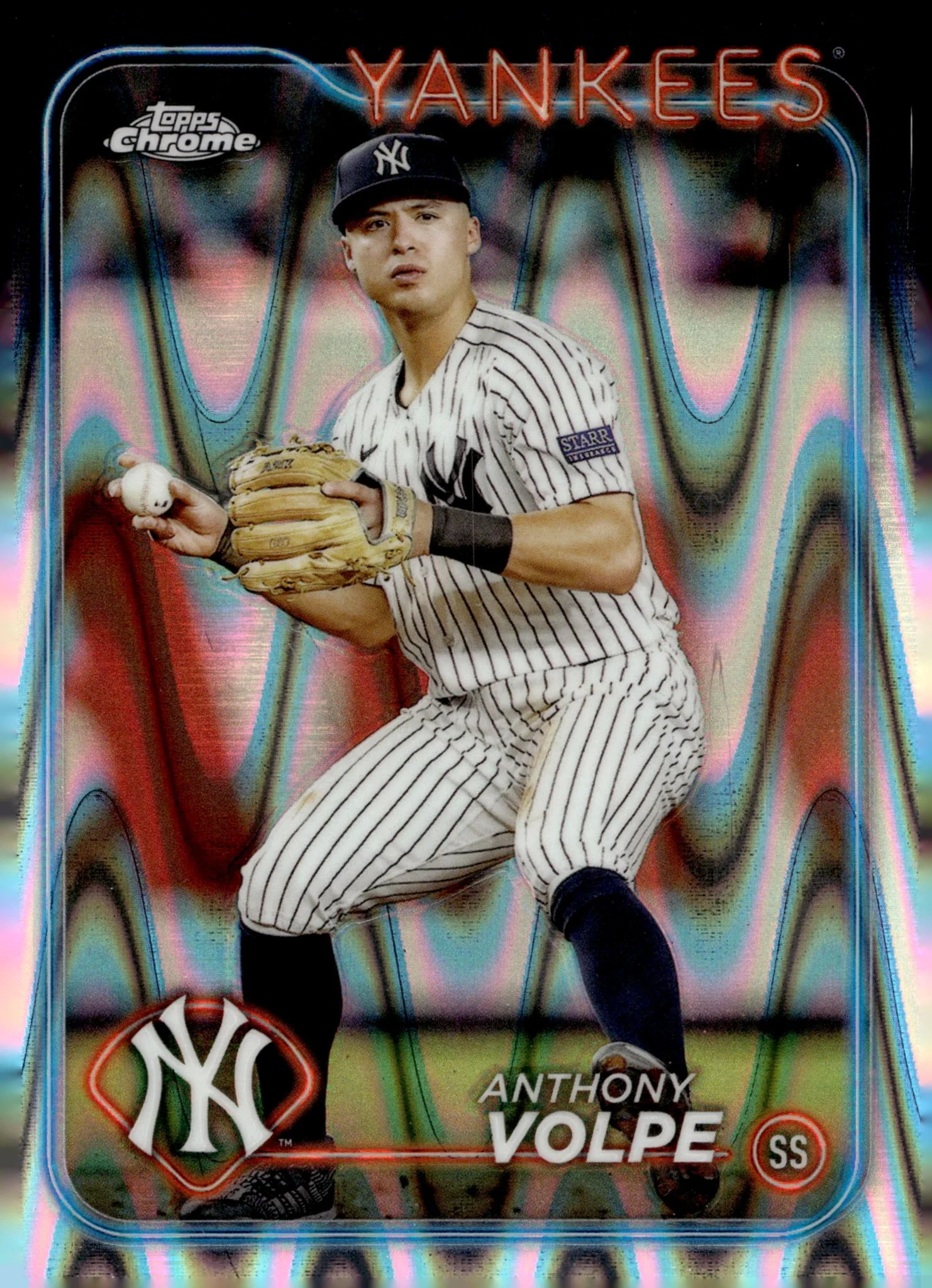 Anthony Volpe 2024 Topps Chrome Ray Wave Refractor #236