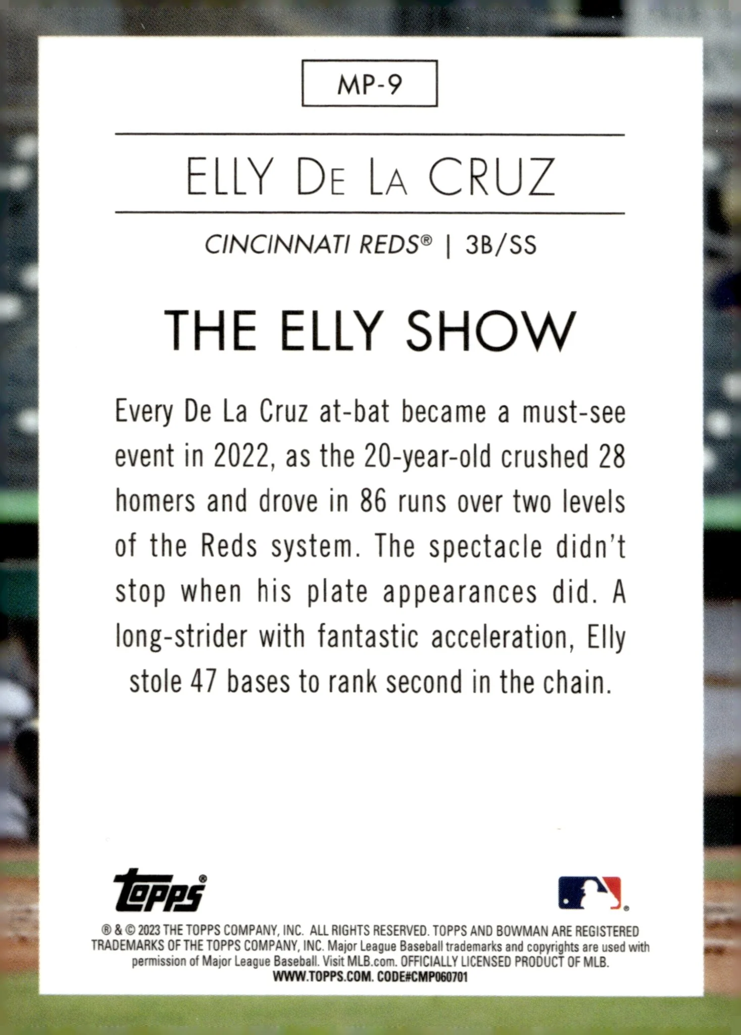 Elly De La Cruz 2023 Bowman Modern Prospects The Elly Show Refactor #MP-9
