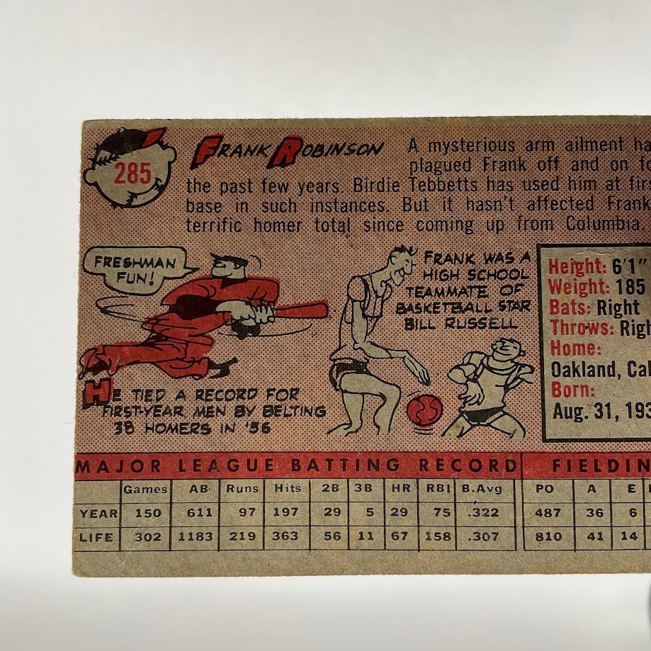 Frank Robinson 1958 Topps #285 Cincinnati Redlegs GD