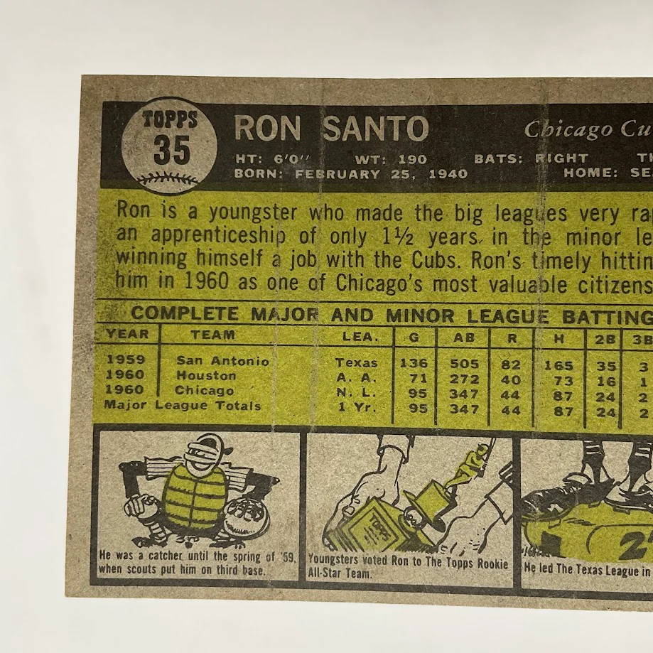 Ron Santo 1961 Topps #35 Chicago Cubs GD