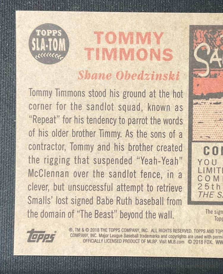 Tommy Timmons 2018 Topps Archives Auto #SLA-TOM