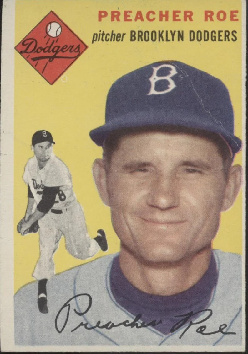 Preacher Roe 1954 Topps #14 Brooklyn Dodgers VG