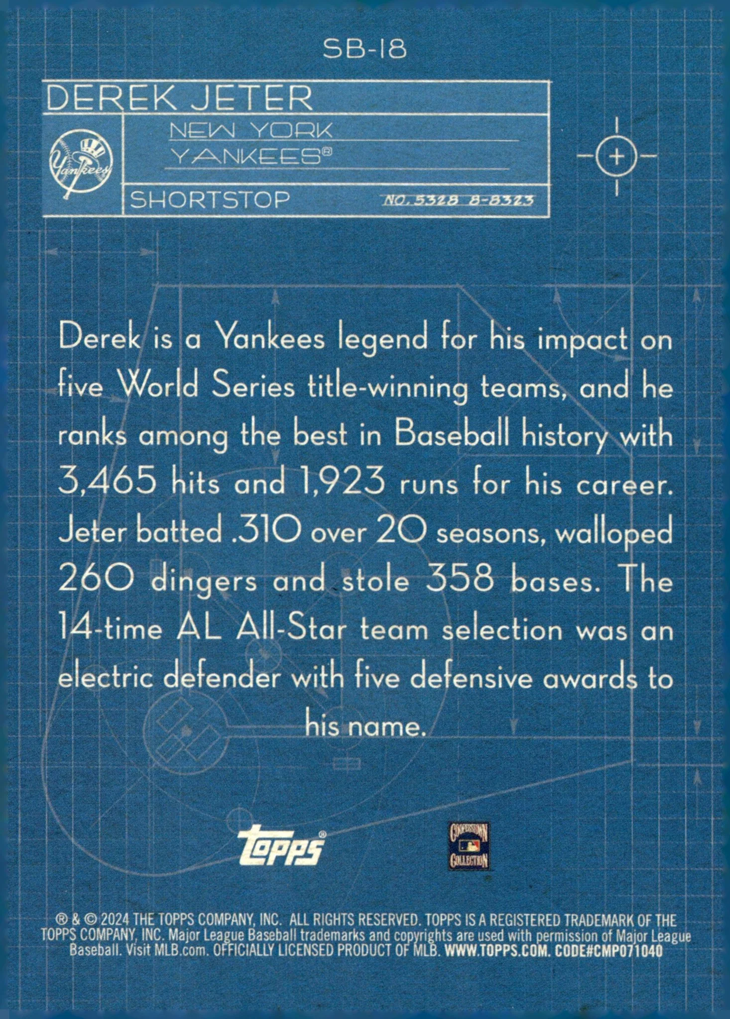 Derek Jeter 2024 Topps Series 1 Superstar Blueprint #SB-18