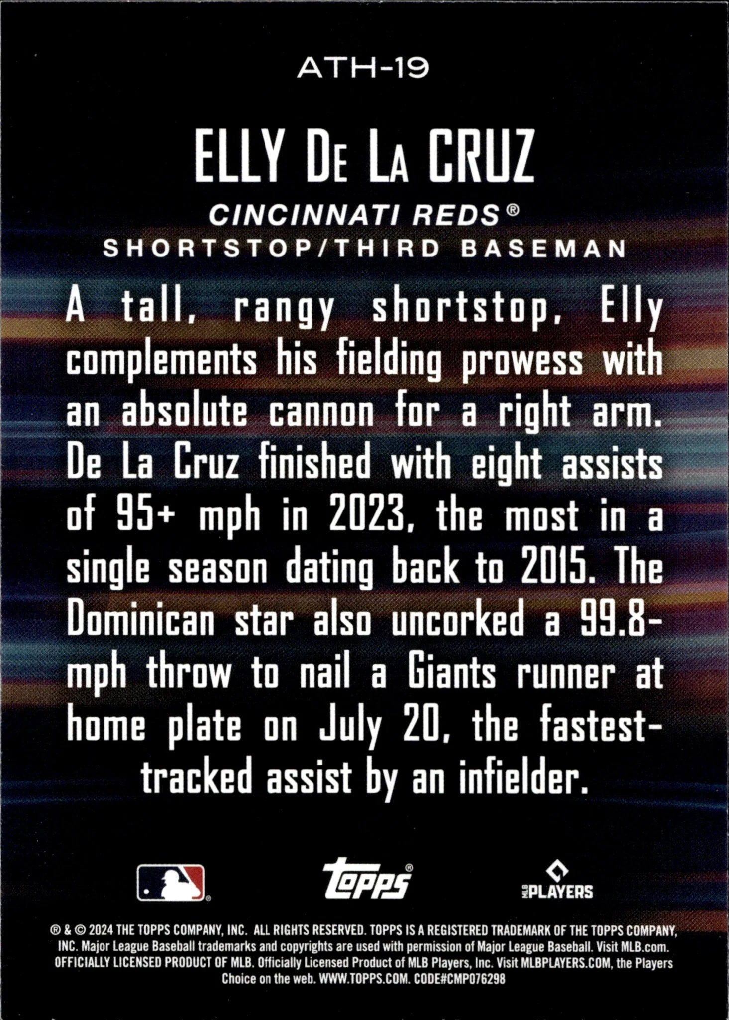 Elly De La Cruz 2024 Topps Series 2 Around the Horn RC #ATH-19