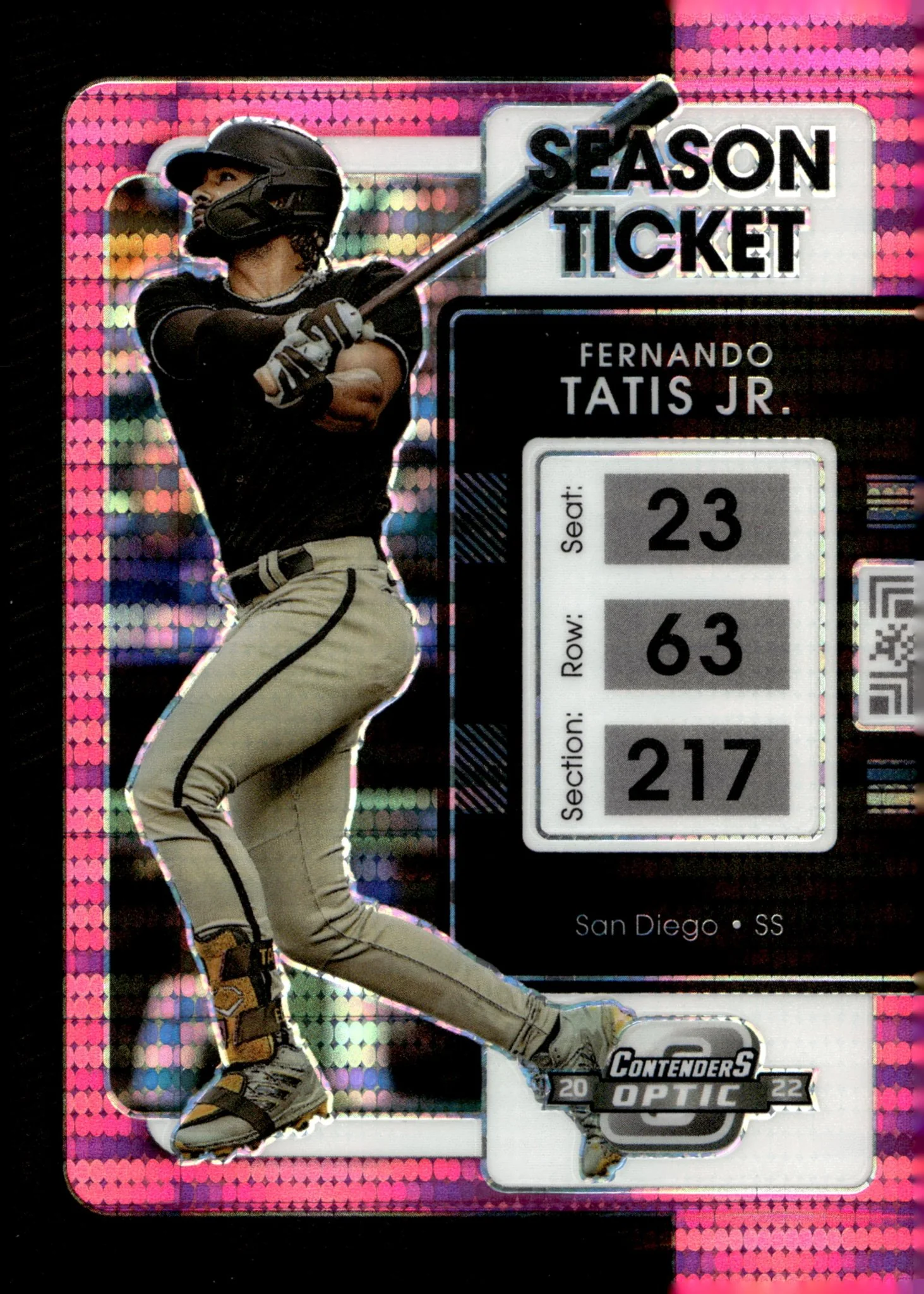 Fernando Tatis Jr. 2022 Chronicles Contenders Optic Season Pink Pulsar Prizm #23