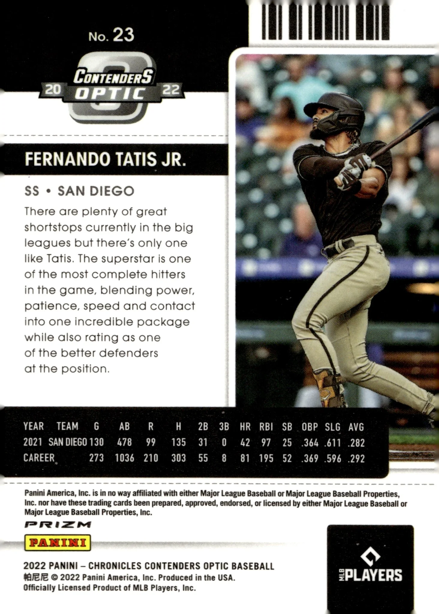 Fernando Tatis Jr. 2022 Chronicles Contenders Optic Season Pink Pulsar Prizm #23