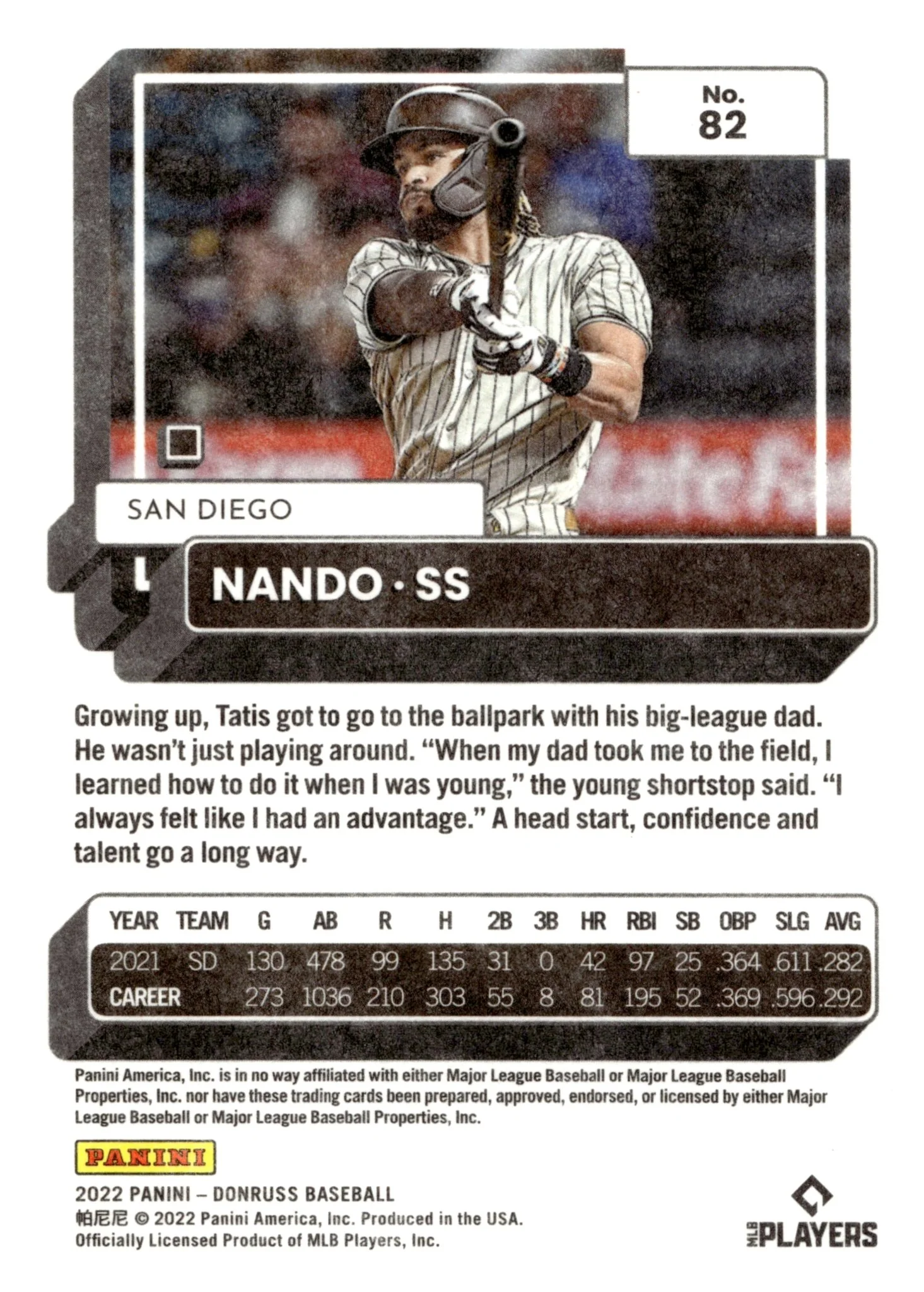 Fernando Tatis Jr. 2022 Panini Donruss Nando Independence Blue Stars #82